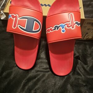 Champion Scarlet Red Slides